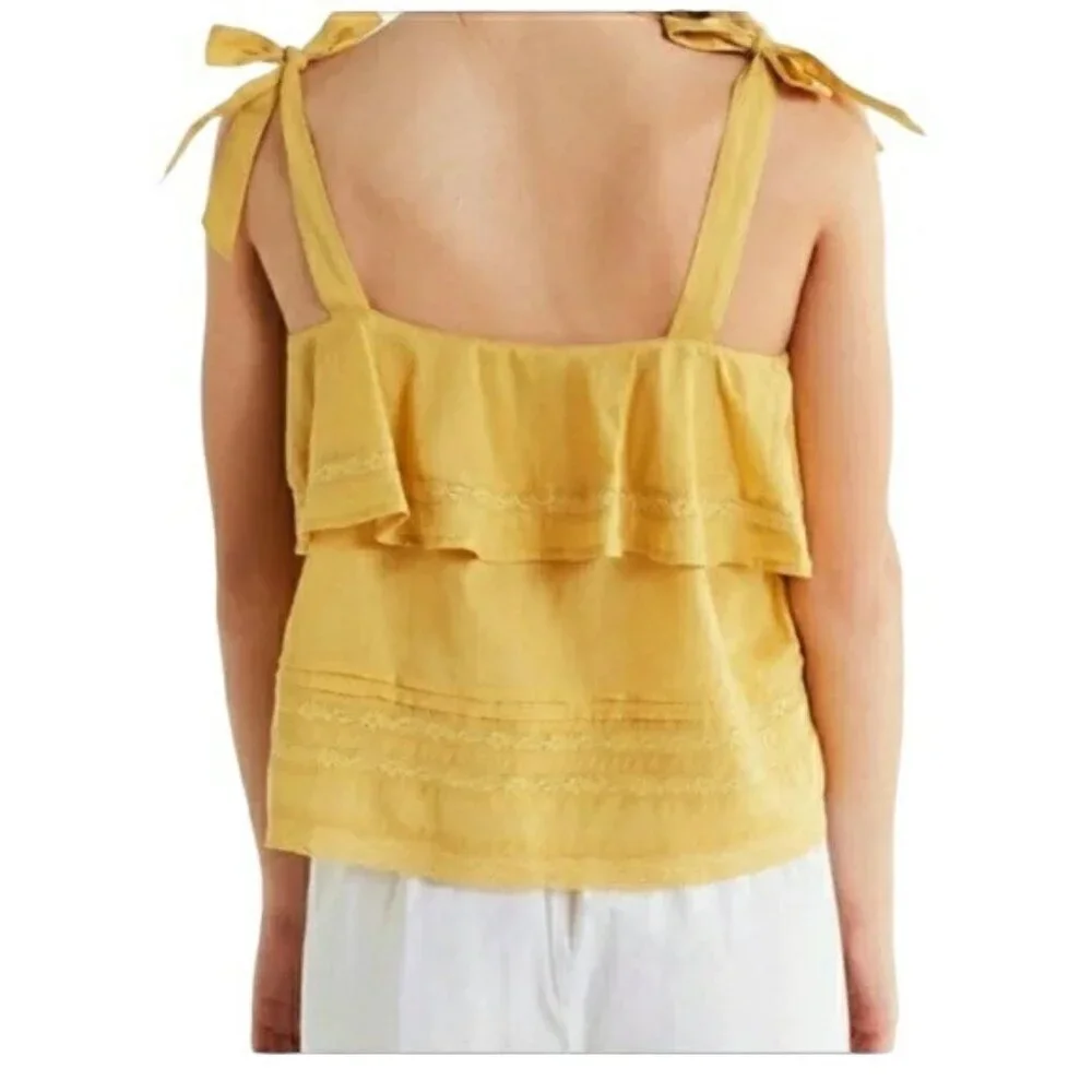 Urban Outfitters Yellow Ruffle Crop Top - Picture 2 of 7